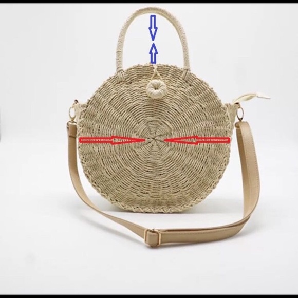 🎉5🌟🌟🌟🌟🌟🎉BOHO ROUND STRAW TOTE BAG👛👌 - Picture 3 of 4